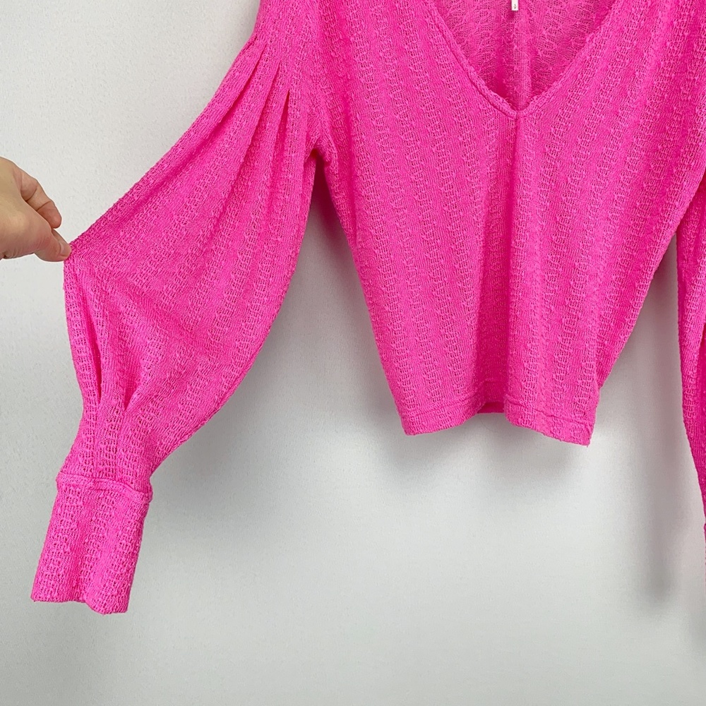 FREE PEOPLE Dream Girl V-Neck Pink Top Small - Picture 5 of 8
